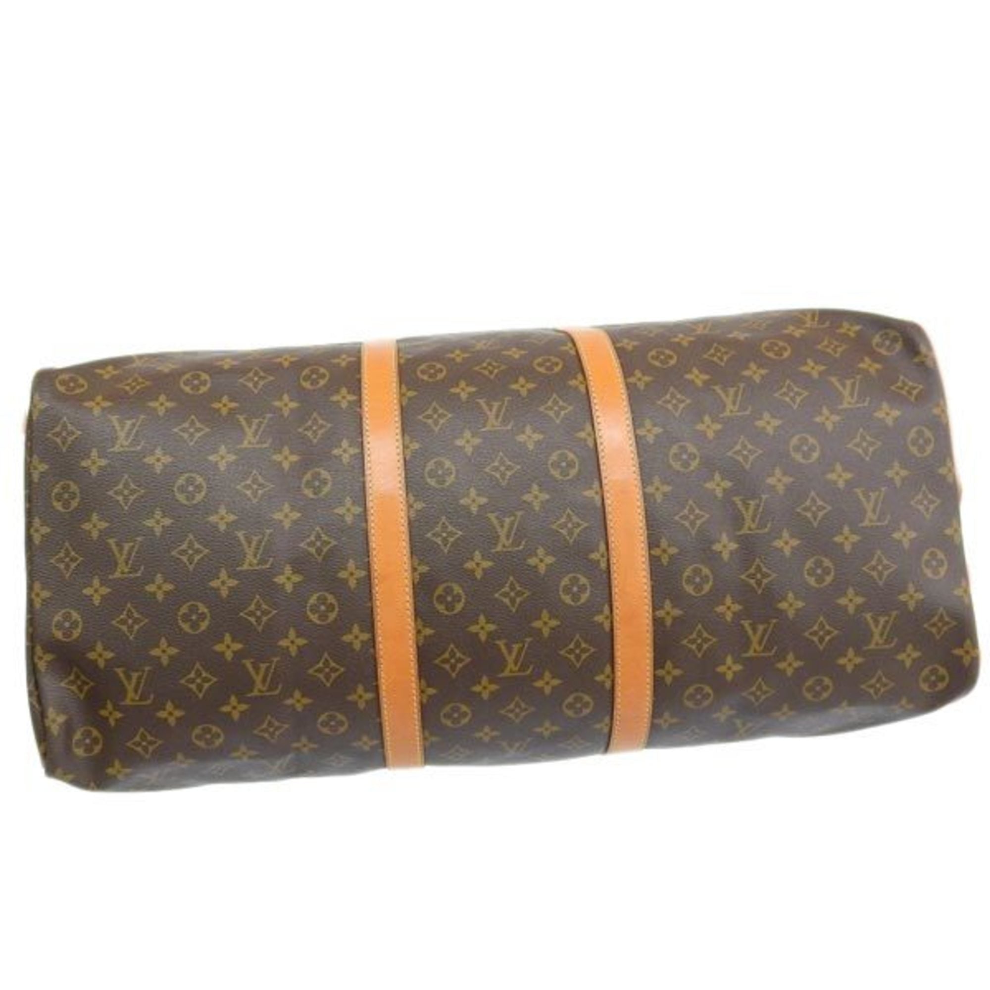 LOUIS VUITTON Monogram Keepall 60 Boston Bag Travel M41422 Brown Women's
