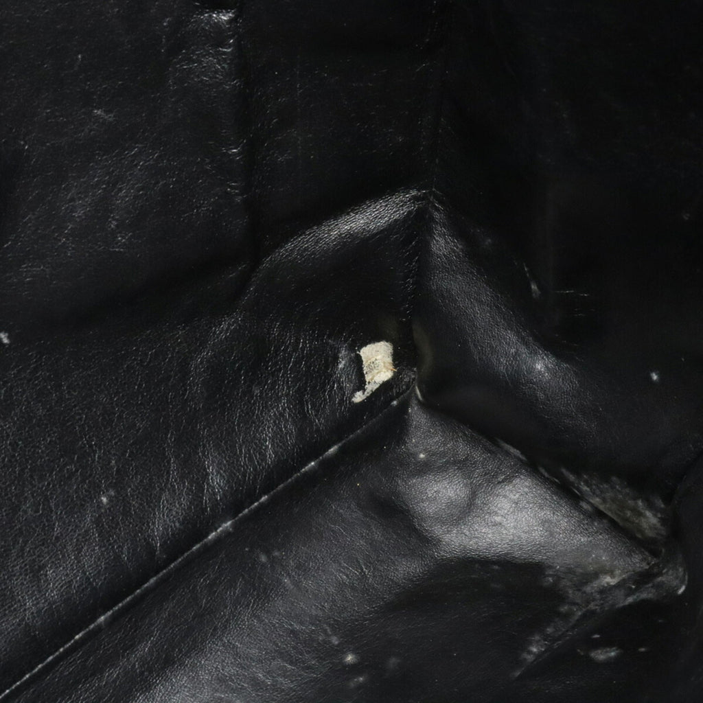 CHANEL here mark chain tote bag large shoulder leather black