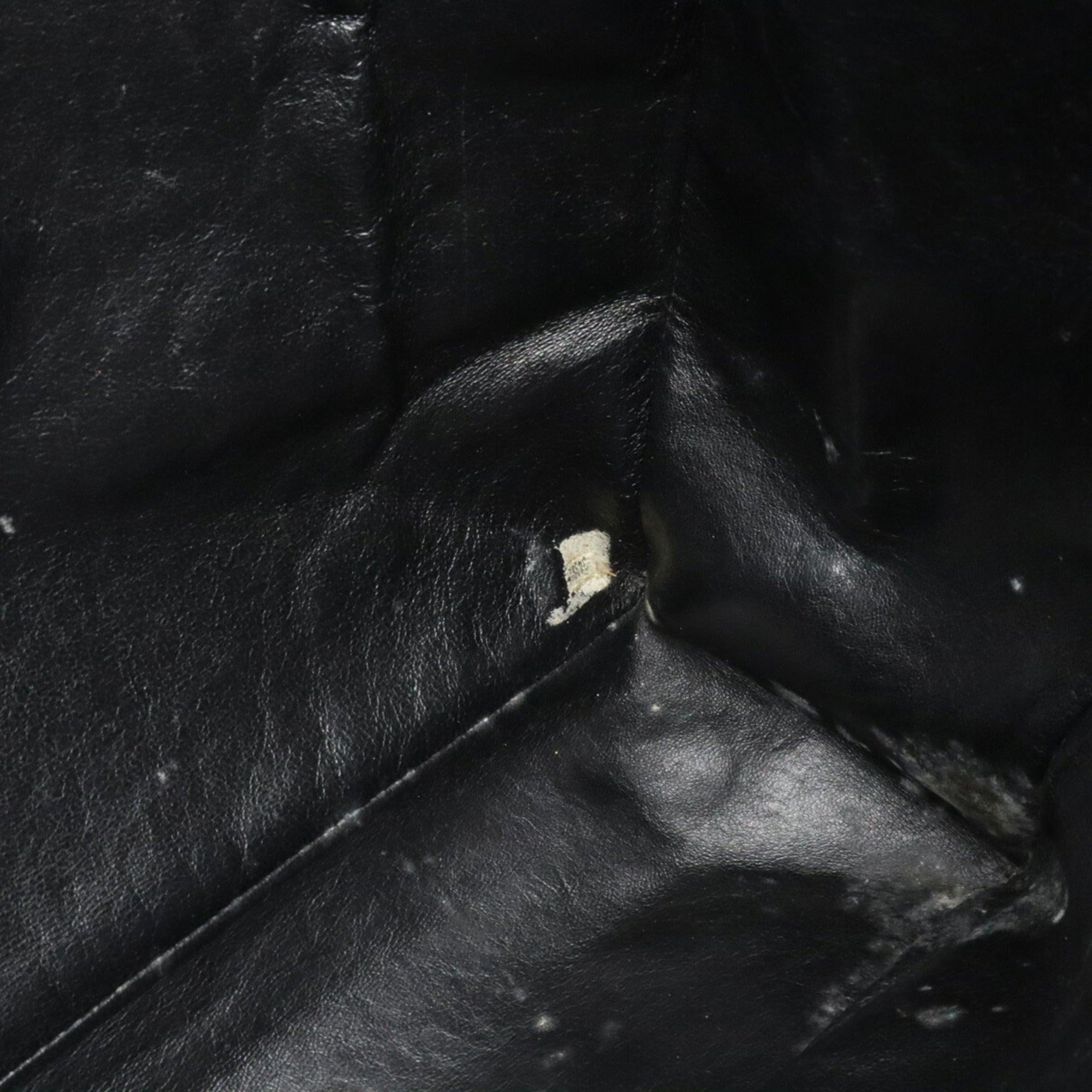CHANEL here mark chain tote bag large shoulder leather black