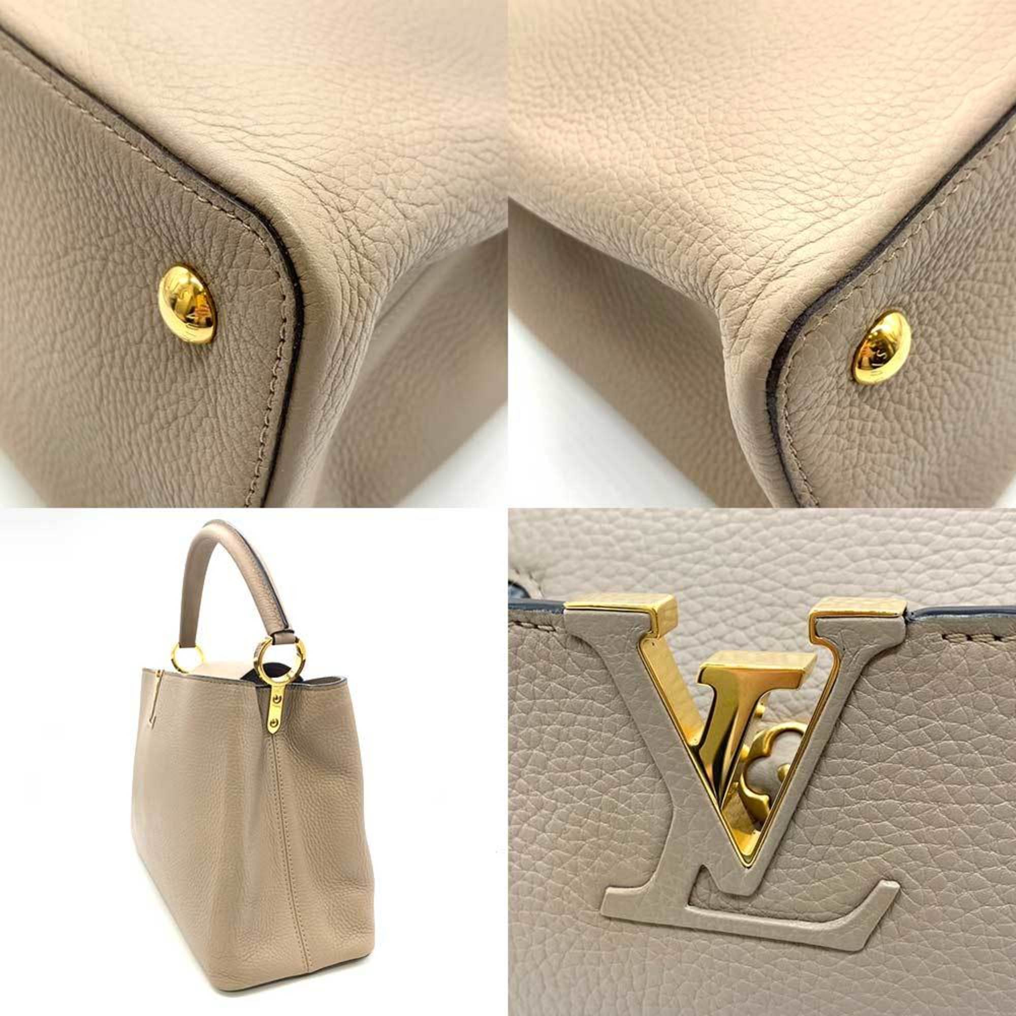 LOUIS VUITTON Bag Capucines MM Gale Beige Greige Handbag One Handle Studded LV Ladies Taurillon Leather M94428 LOUISVUITTON