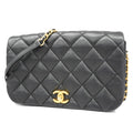CHANEL[3ca0444]   Shoulder Bag Matelasse Chain Shoulder Lambskin Black Gold metal