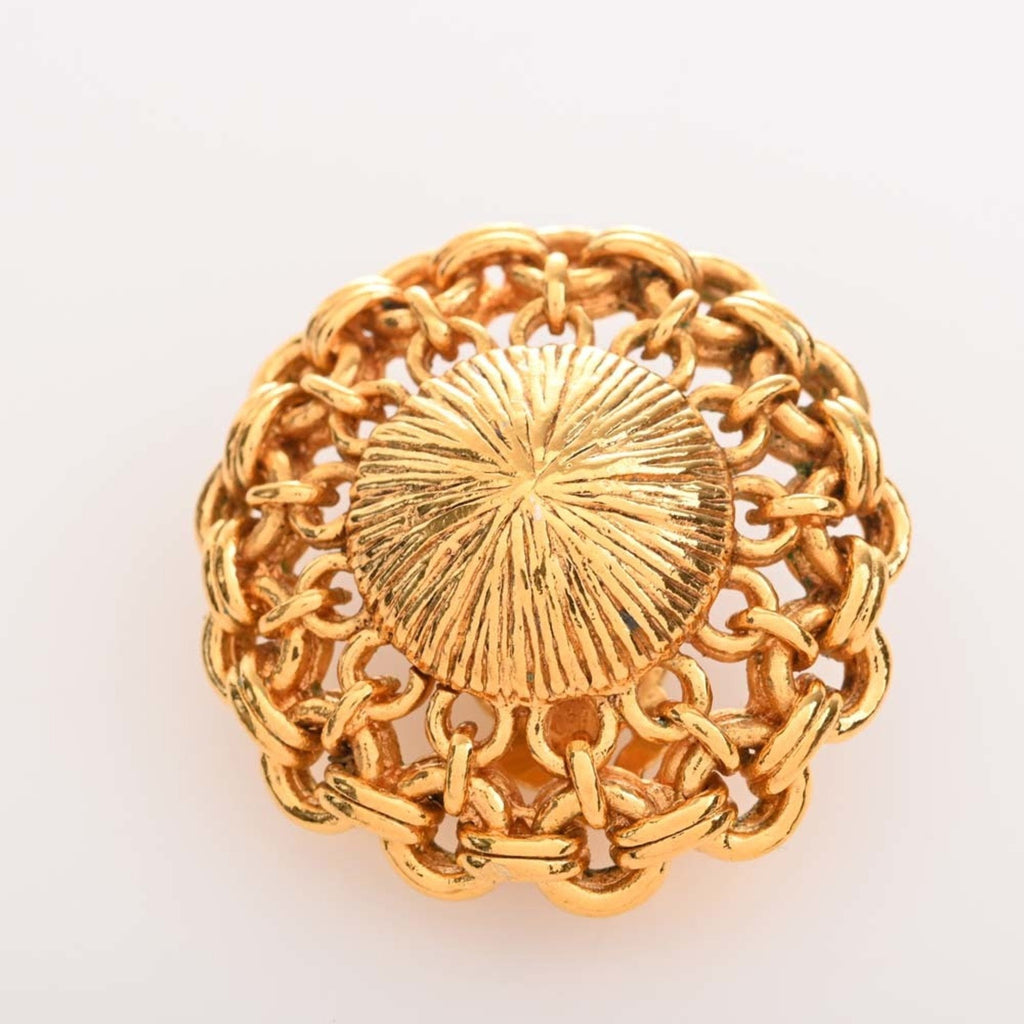 CHANEL round earrings gold ladies