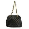 CHANELAuth  Matelasse Chain Shoulder Lambskin Women's Leather Shoulder Bag Black