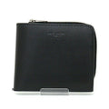 SAINT LAURENT East/West zip wallet grain powder embossed leather bi-fold 556268 black silver metal fittings A rank