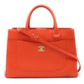 CHANEL Neo Executive Line Coco Mark Handbag Shoulder Bag Caviar Skin Leather Orange A69930