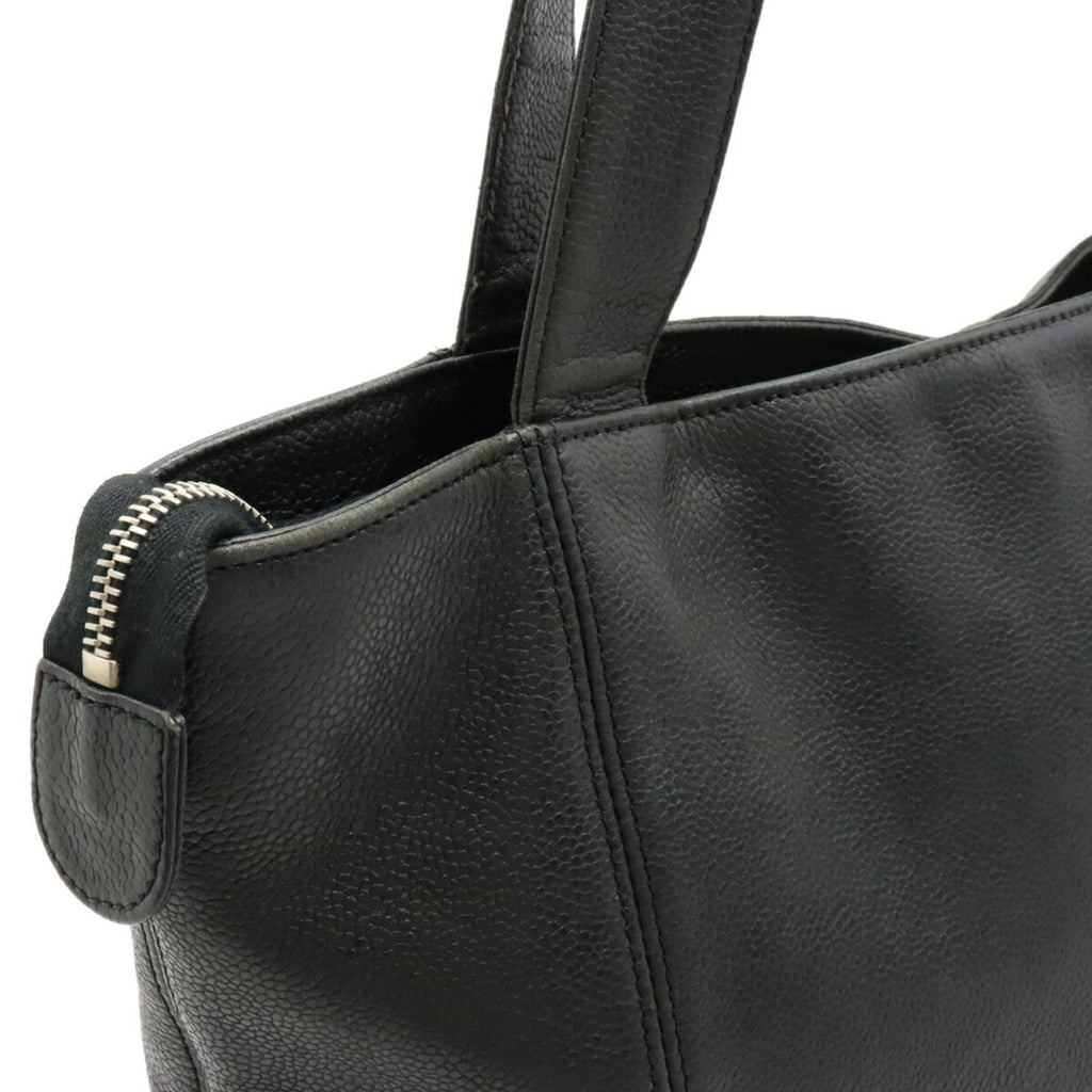 CHANEL here mark tote bag shoulder caviar skin black