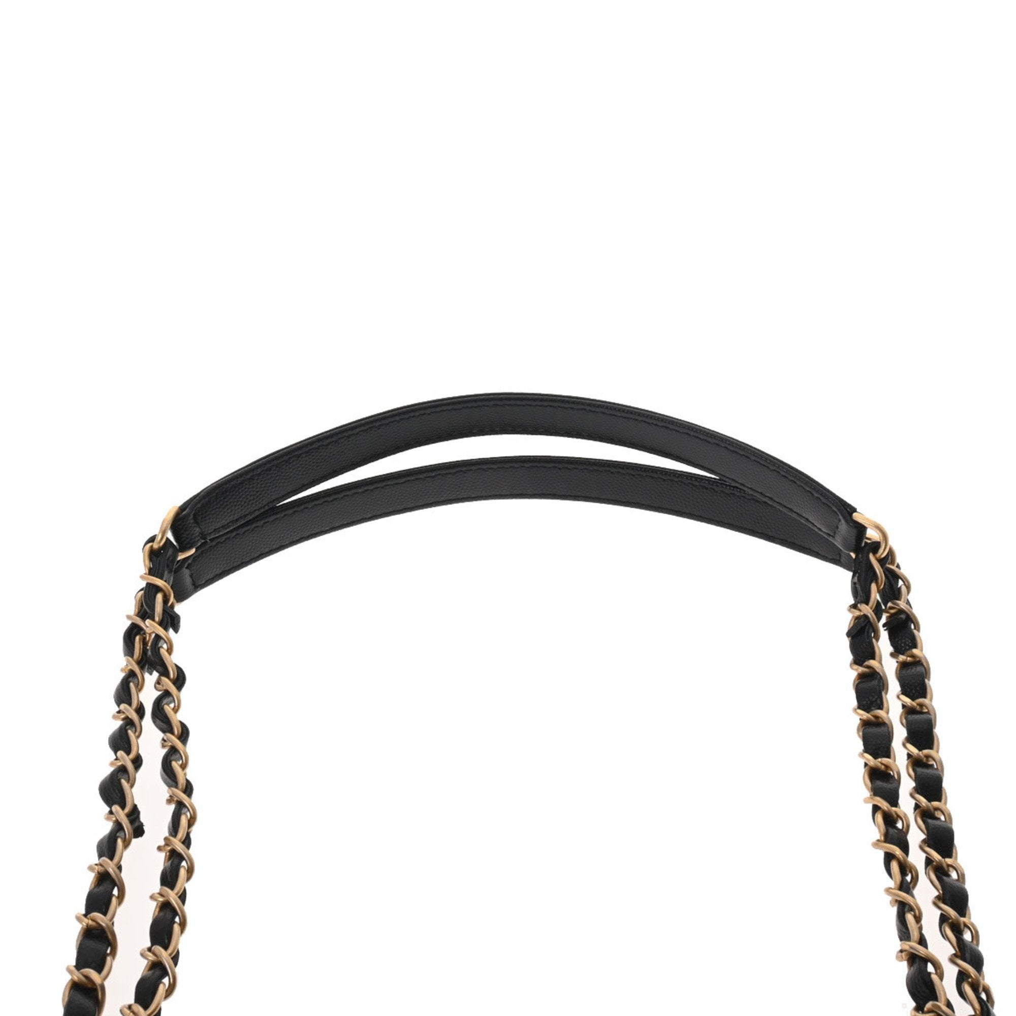 CHANEL Deauville Studded Tote Black A57067 Ladies Caviar Skin Bag
