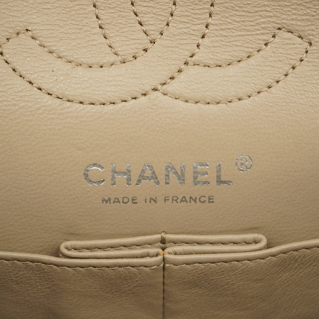 CHANEL  2.55 W Flap W Chain Lambskin Women's Leather Shoulder Bag Grayish
