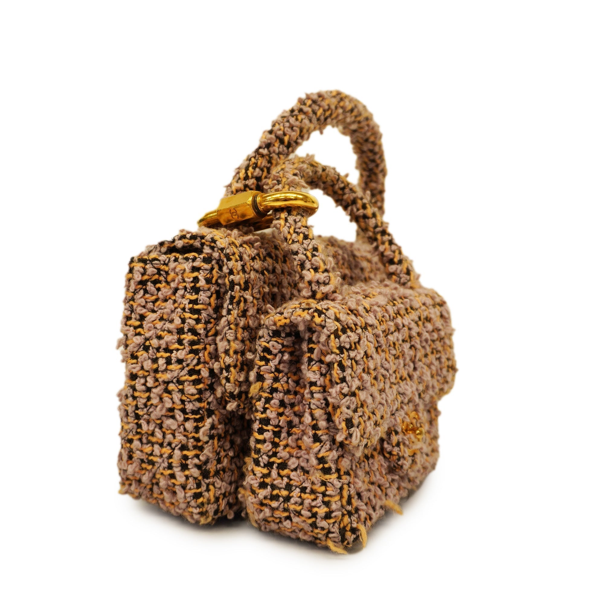 CHANEL  Matelasse Parent-child Bag Women's Tweed Handbag Light Purple