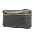 CHANELAuth  Vanity Bag Women's Caviar Leather Vanity Bag Black