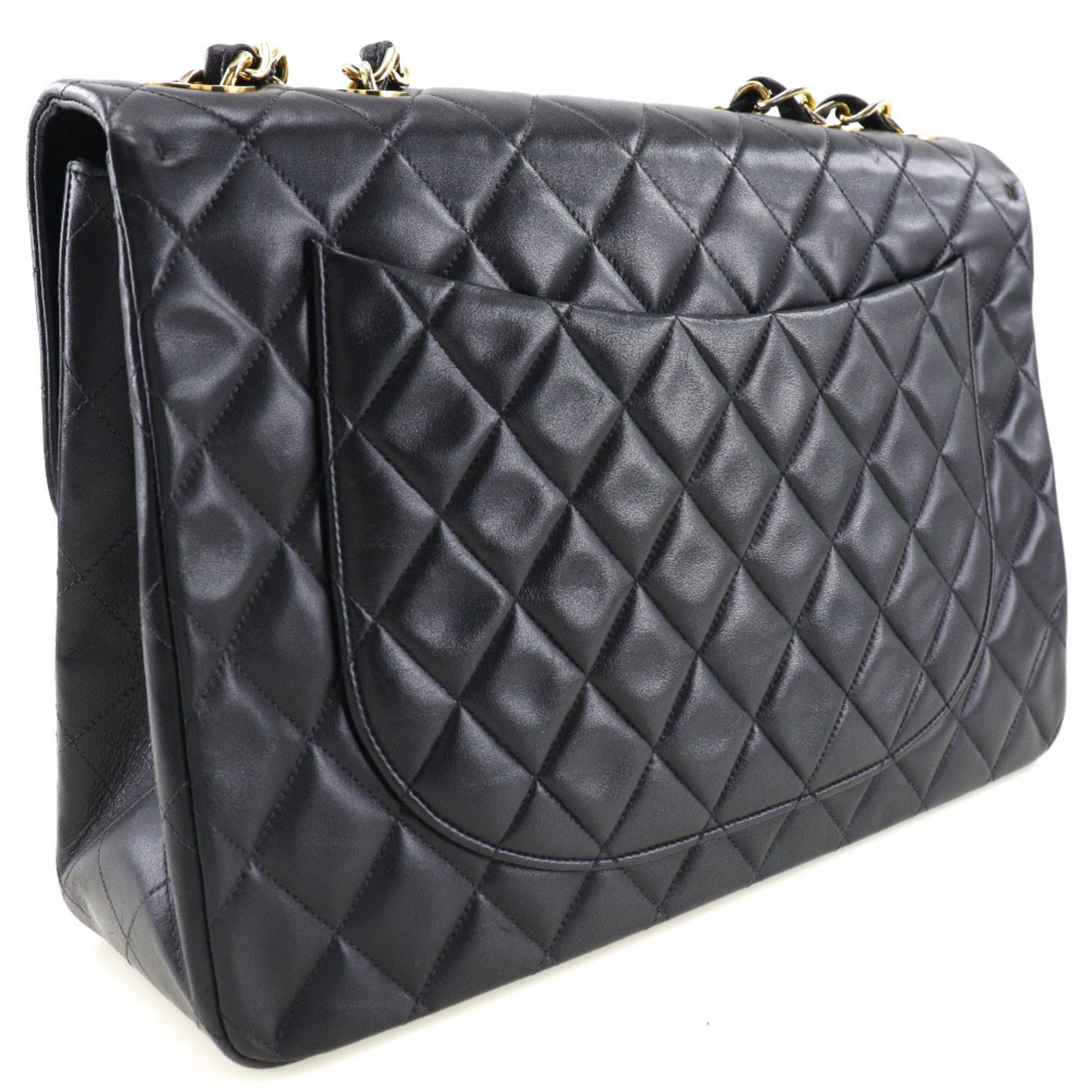 CHANEL Big Matrasse 34 Chain Shoulder A01094 Lambskin Black/Gold Hardware Women's Bag