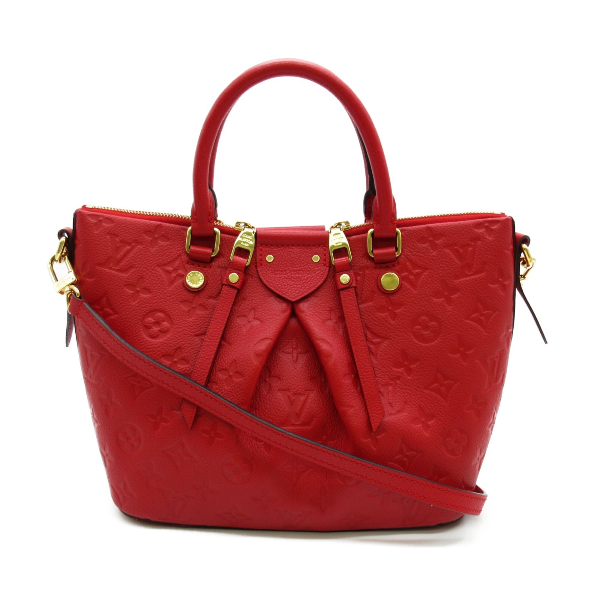 LOUIS VUITTON Mazarine PM Cerise Shoulder Bag Red Cerise Monogram empreinte Calfskin [cowhide] M50638