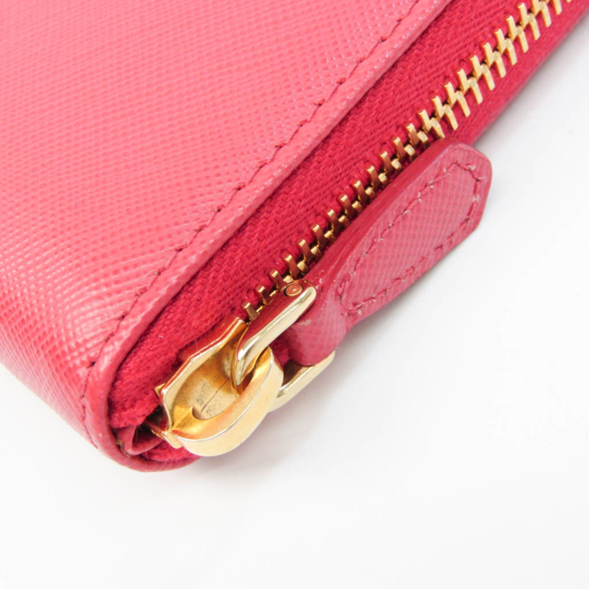 PRADA Saffiano 1M0506 Women's Leather Long Wallet [bi-fold] Peonia