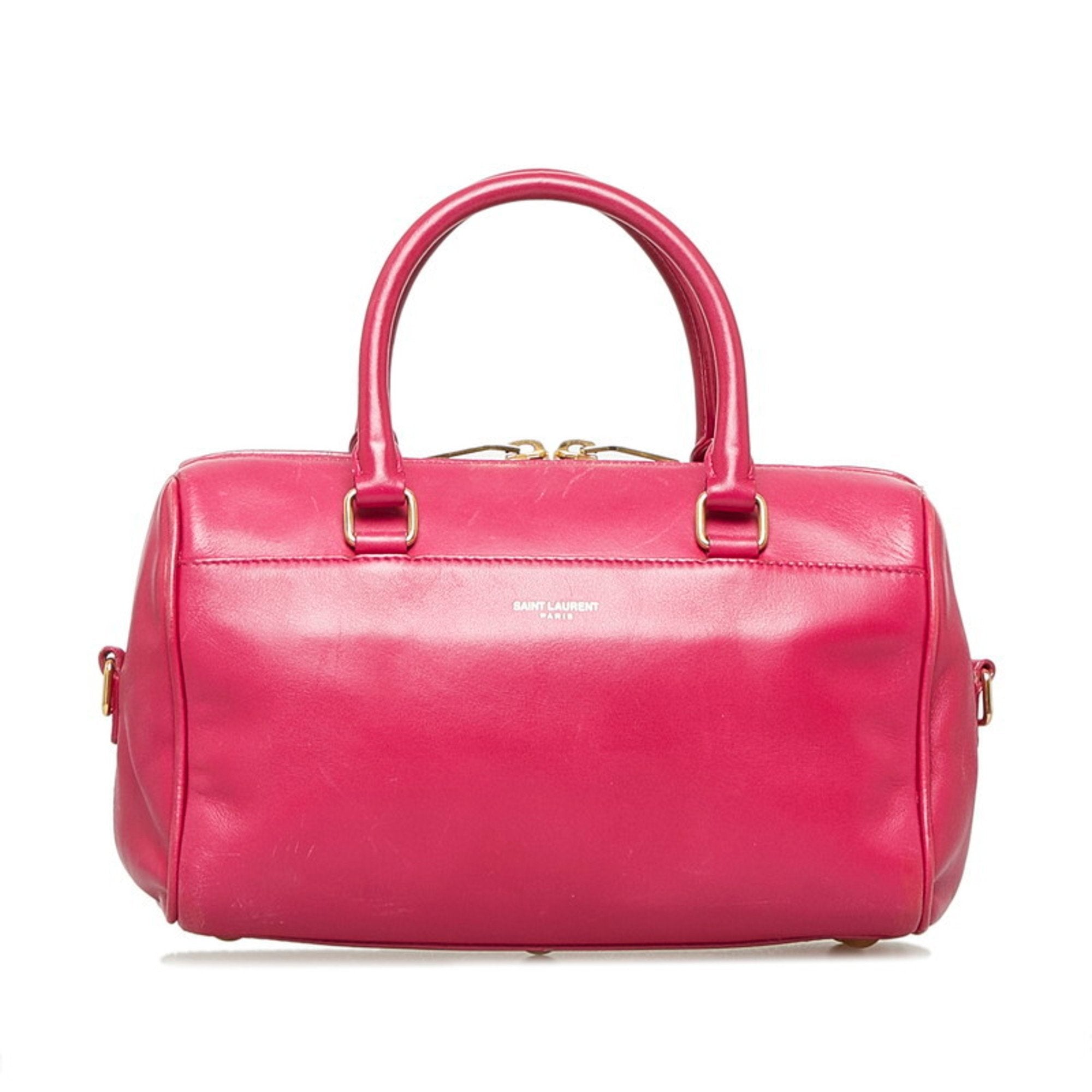SAINT LAURENT Classic Baby Duffle Handbag Shoulder Bag 330958 Pink Leather Ladies