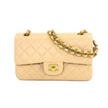 CHANEL Matelasse 23 Chain Shoulder Bag Leather Beige A01113 Vintage Coco Mark Gold Hardware