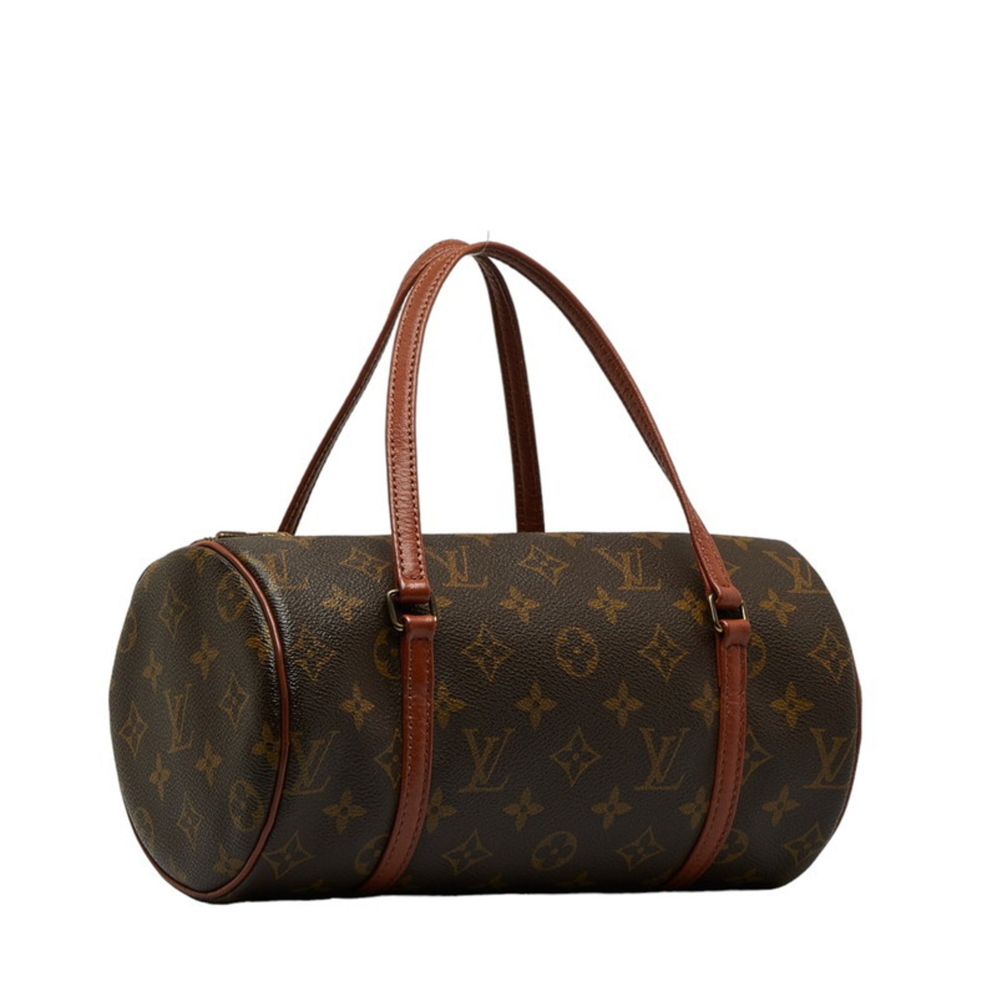 LOUIS VUITTON Monogram Papillon Handbag M51366 Brown PVC Leather Women's