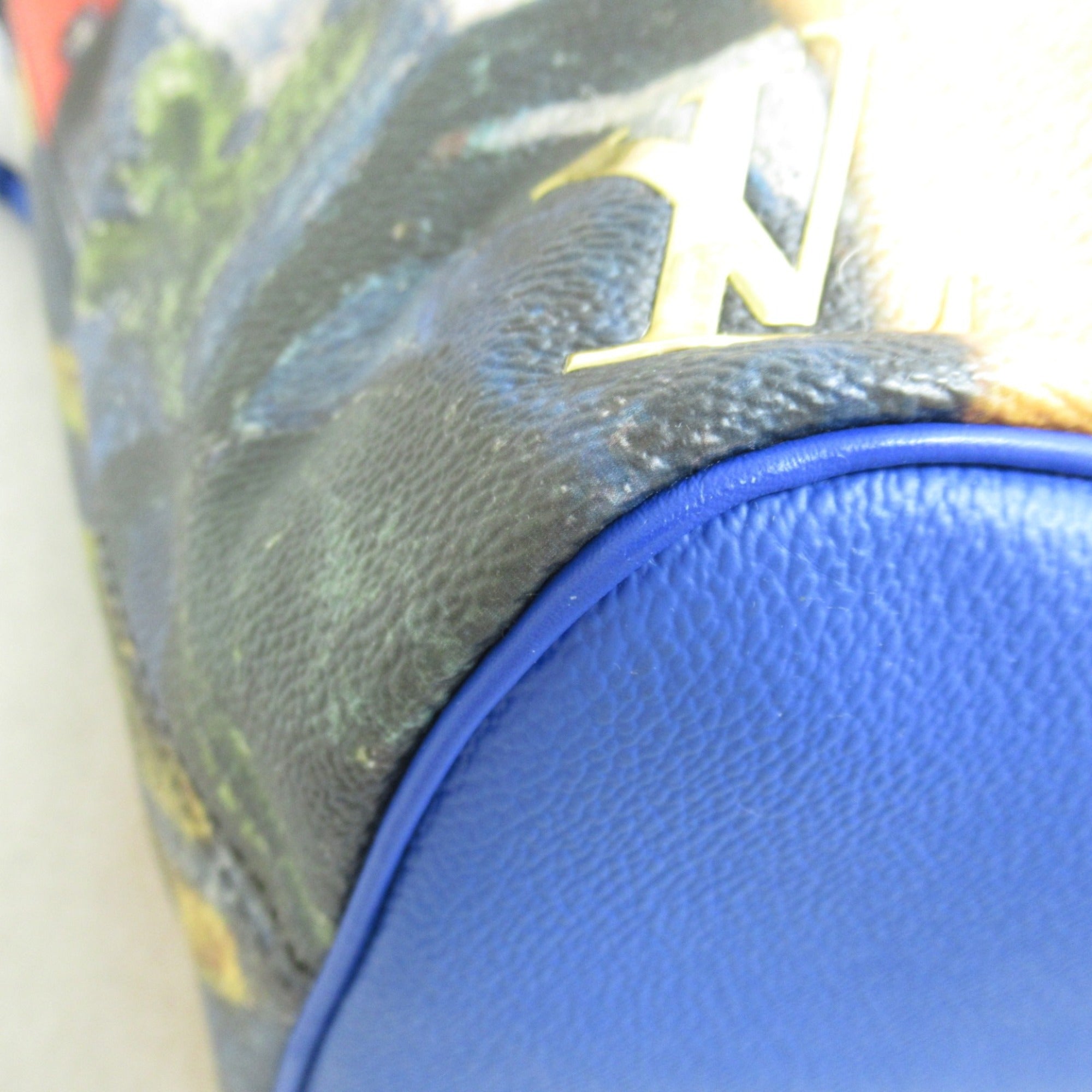 LOUIS VUITTON Gauguin Neverfull MM Tote Bag Blue Mulch color PVC coated canvas
