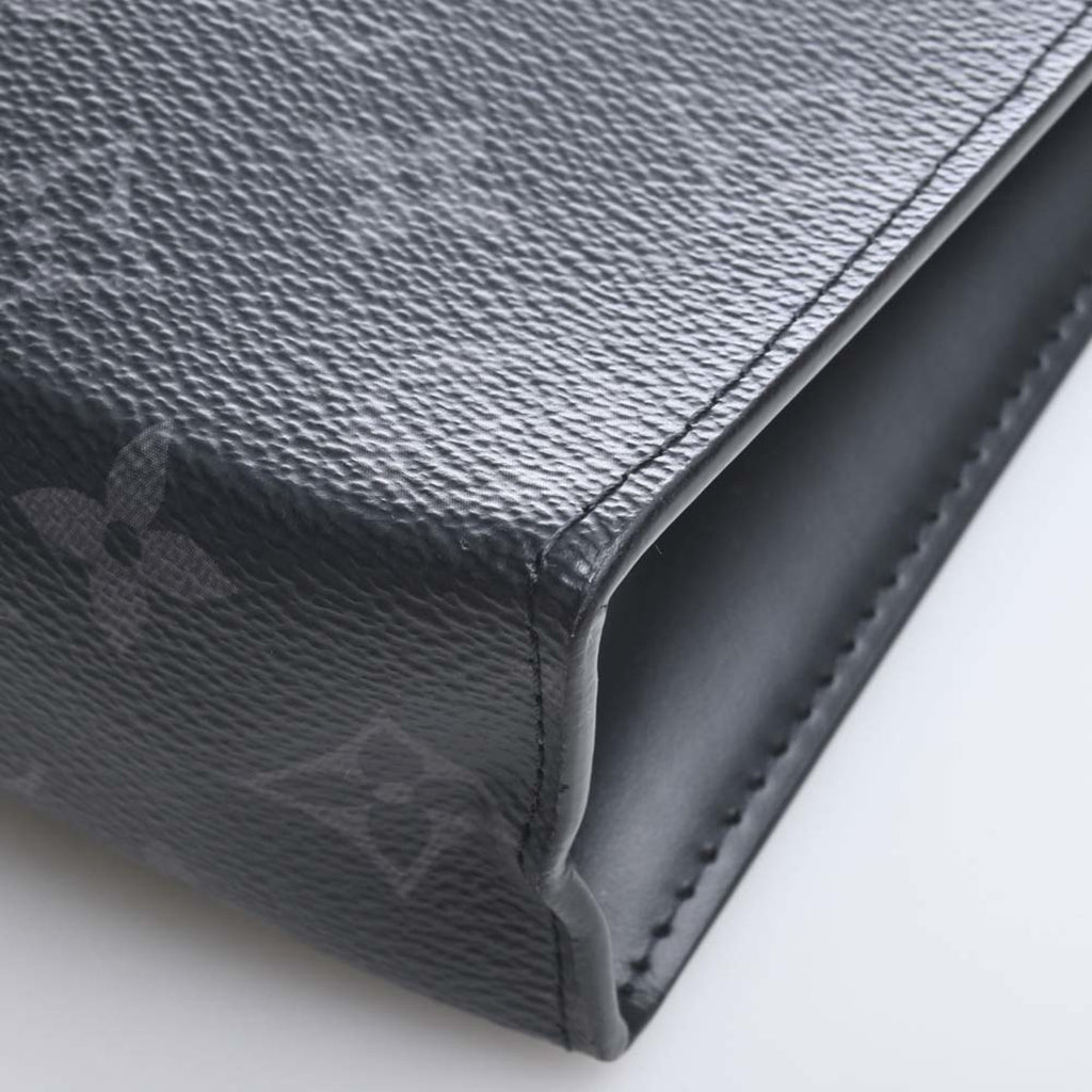 LOUIS VUITTON Eclipse Pochette Voyage MM Clutch Bag Pouch M61692 Black Men's