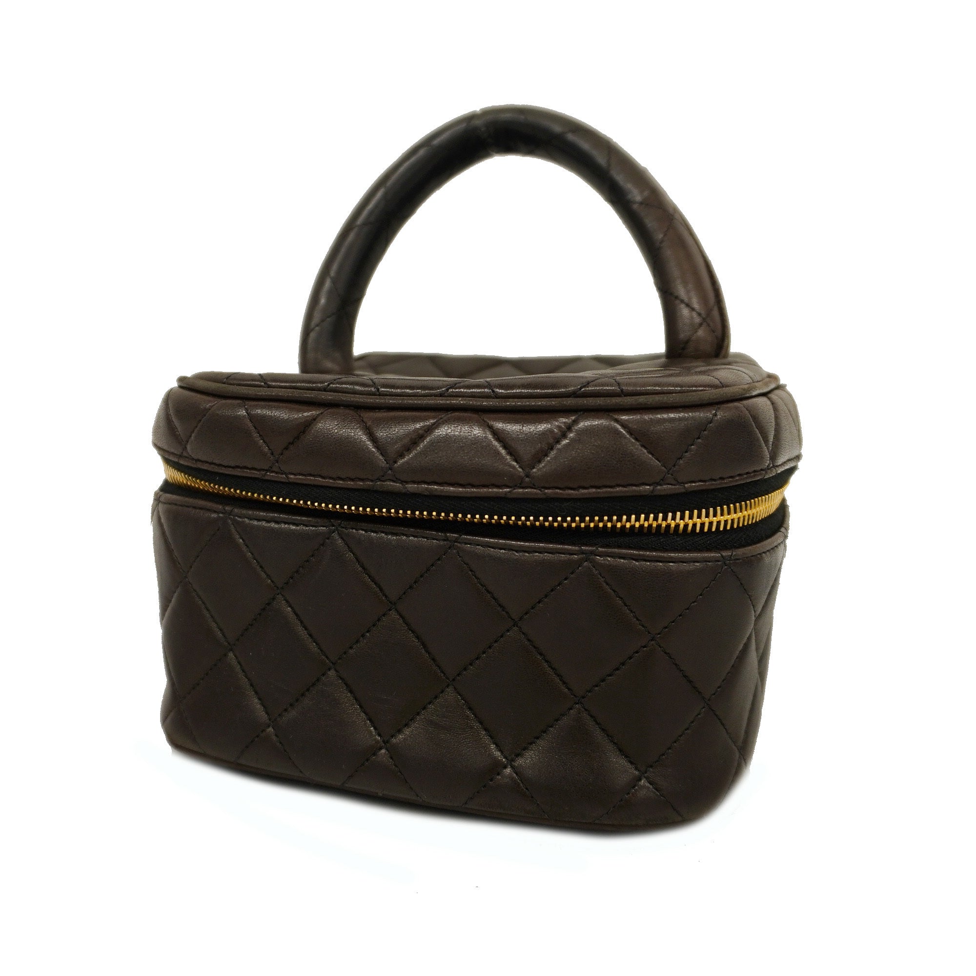 CHANEL  Matelasse Vanity Bag Women's Leather Vanity Bag Black