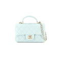 Chanel matelasse top handle mini flap 2way hand chain shoulder bag leather light blue AS2431 Matelasse Bag