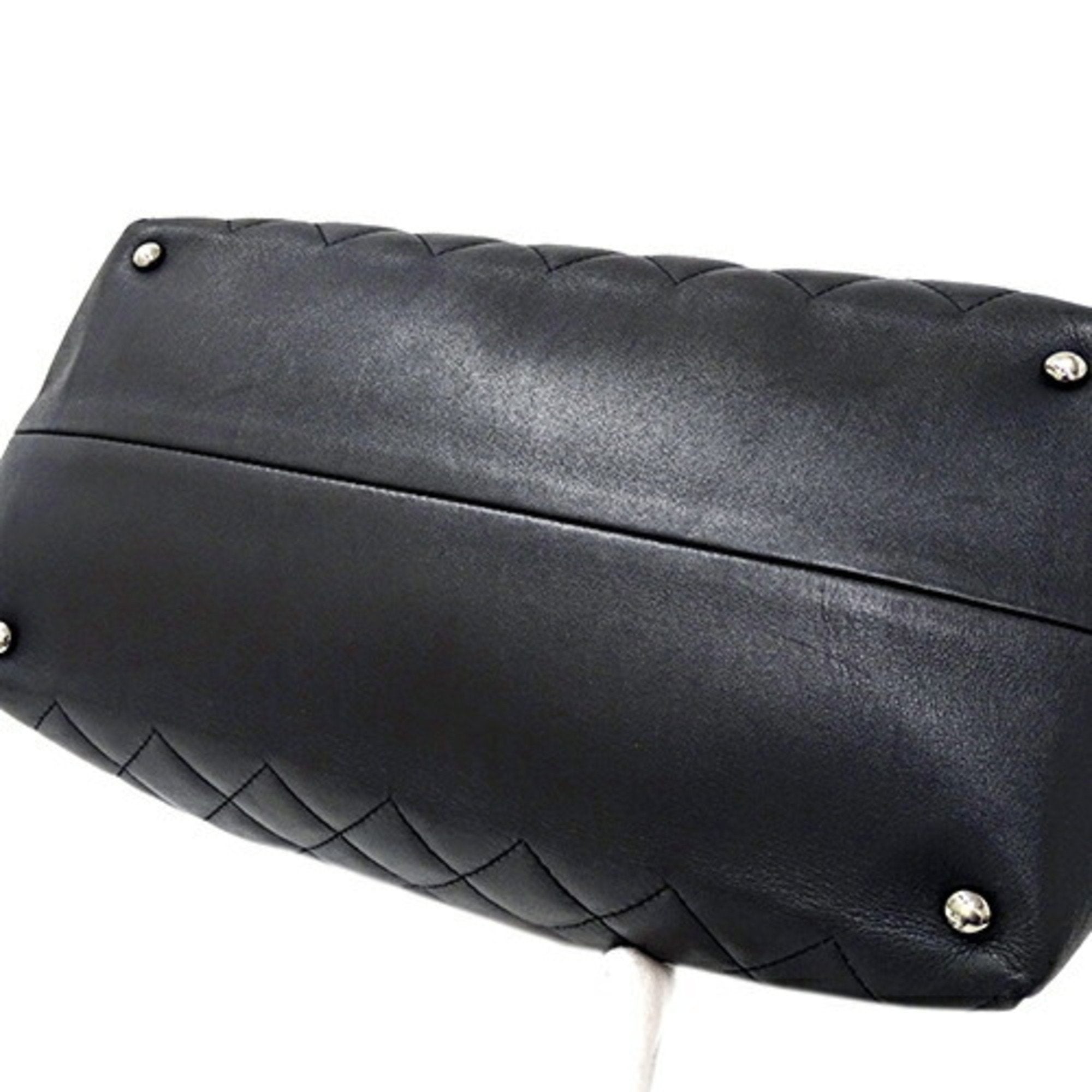 CHANEL bag matelasse lady's tote handbag 2way leather black