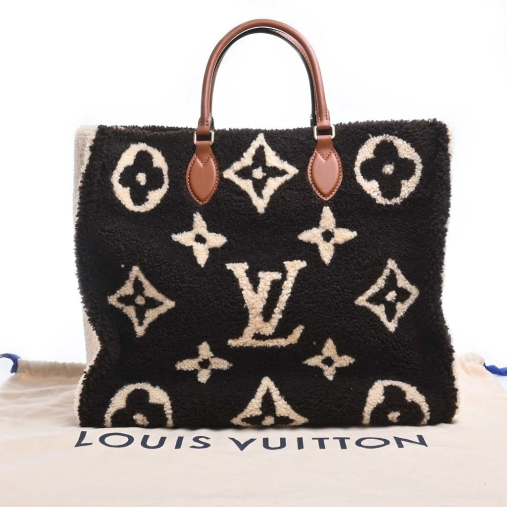 LOUIS VUITTON Monogram Teddy On the Go GM 2WAY Handbag M55420 Brown/Ivory Women's