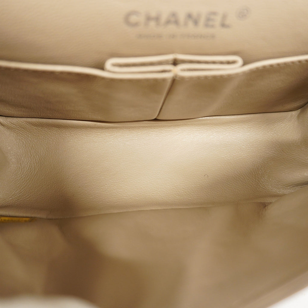 CHANELAuth  2.55 W Flap W Chain Lambskin Women's Leather Shoulder Bag Grayish