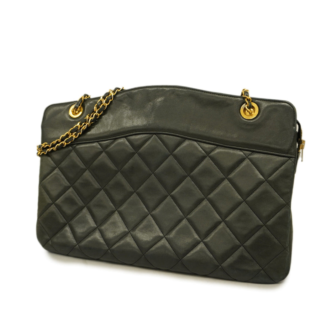CHANEL  Matelasse Chain Shoulder Women's Leather Shoulder Bag Black