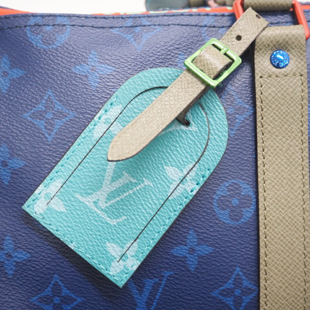LOUIS VUITTON M43855 Keepall Bandouliere 45 Monogram Pacific Boston Bag Blue Unisex
