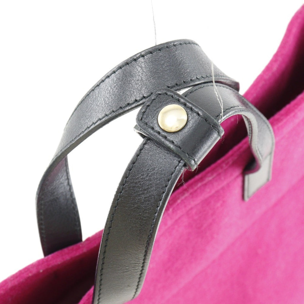 SAINT LAURENT Tote Bag Felt x Leather Pink Ladies