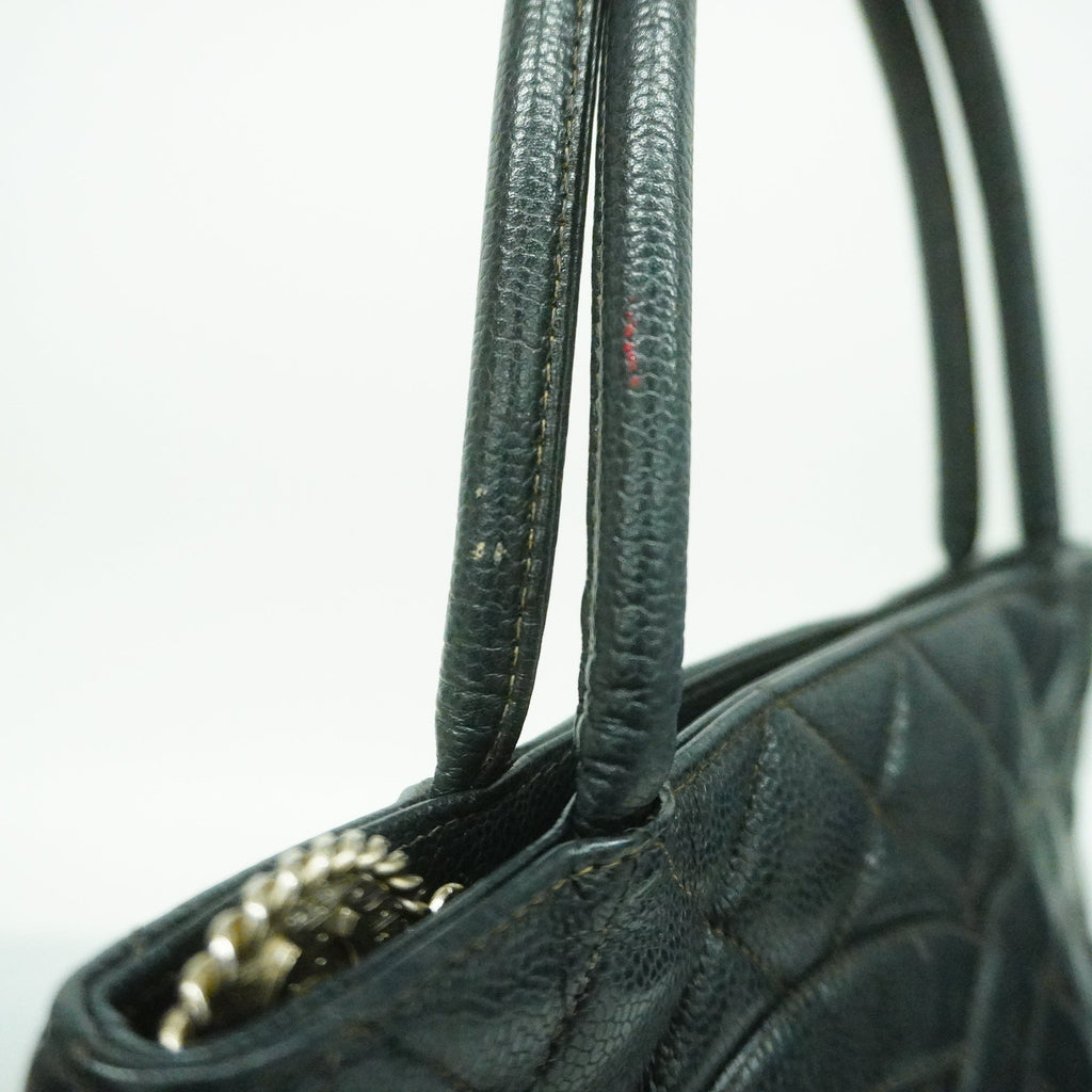 CHANELAuth  Reprint Tote Women's Caviar Leather Tote Bag Black