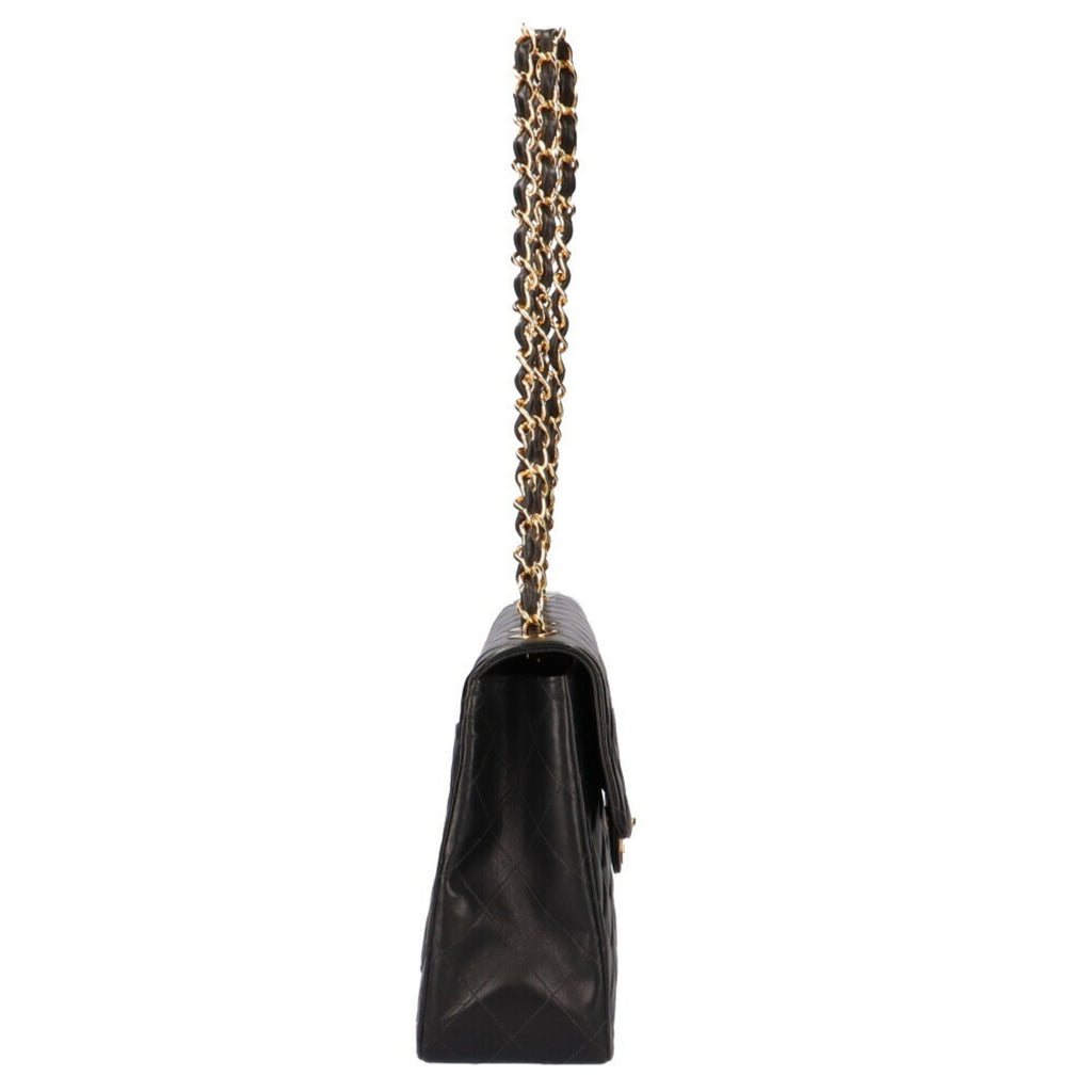CHANEL chain matelasse shoulder bag lambskin black ladies