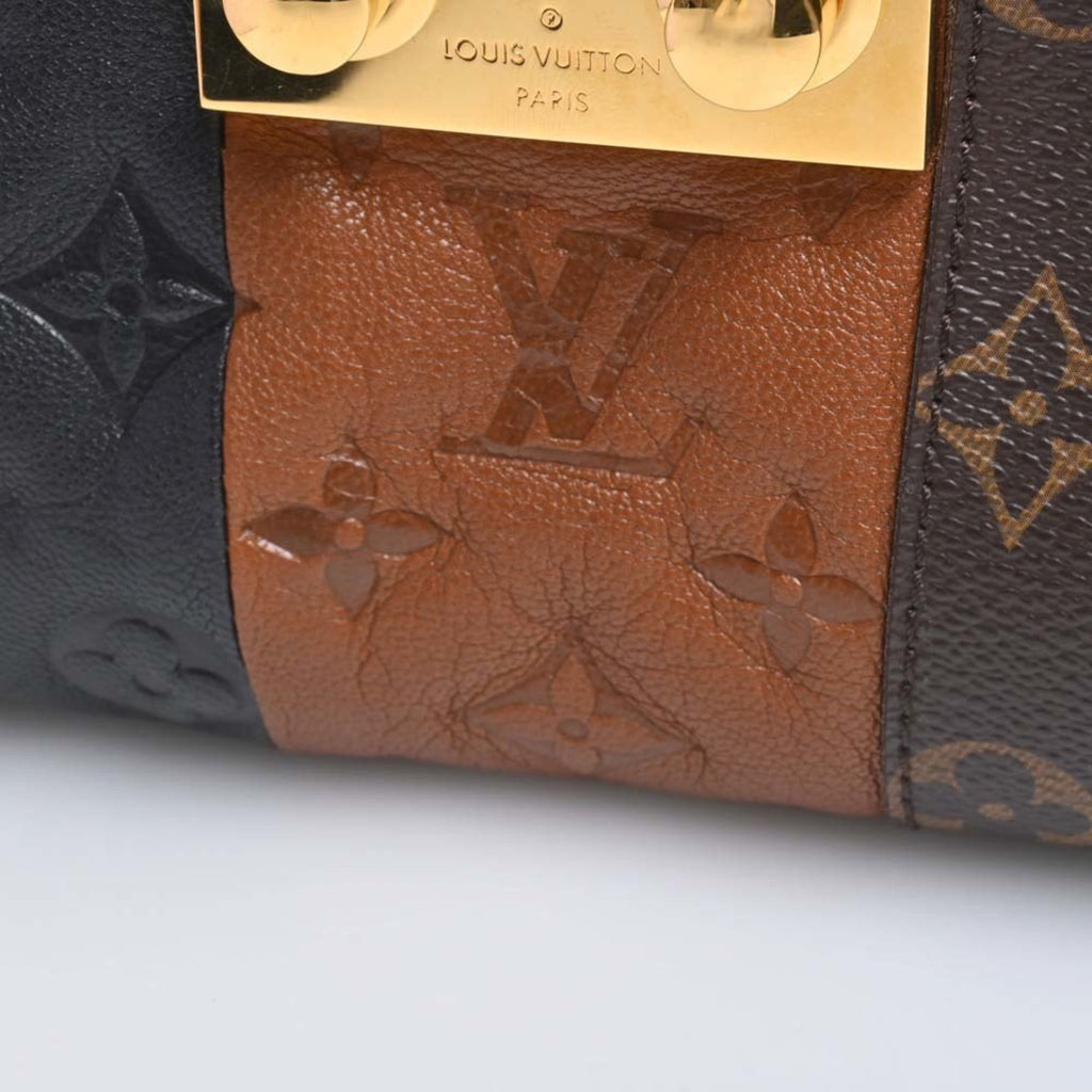 LOUIS VUITTON Monogram Blox Pochette Shoulder Bag M40506 Brown/Black/Blue Women's