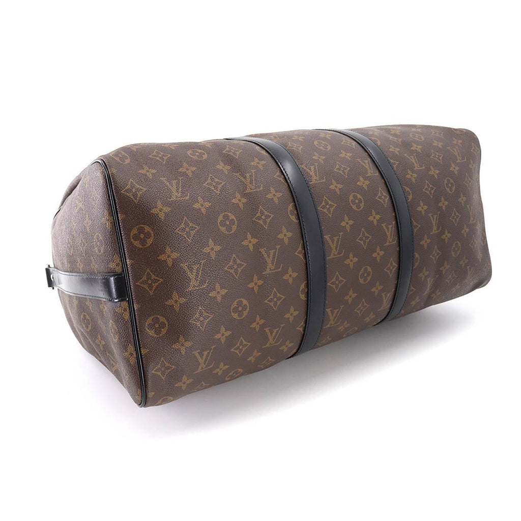 Louis Vuitton Monogram Macassar Keepall Bandouliere 50 2way Boston Shoulder Bag Brown Black