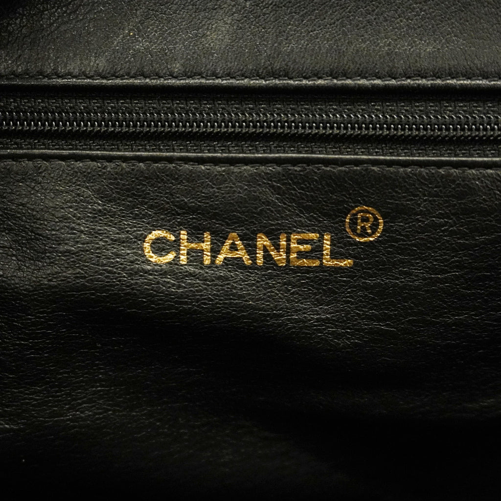 CHANELAuth  Chain Shoulder Women's Leather Tote Bag Black