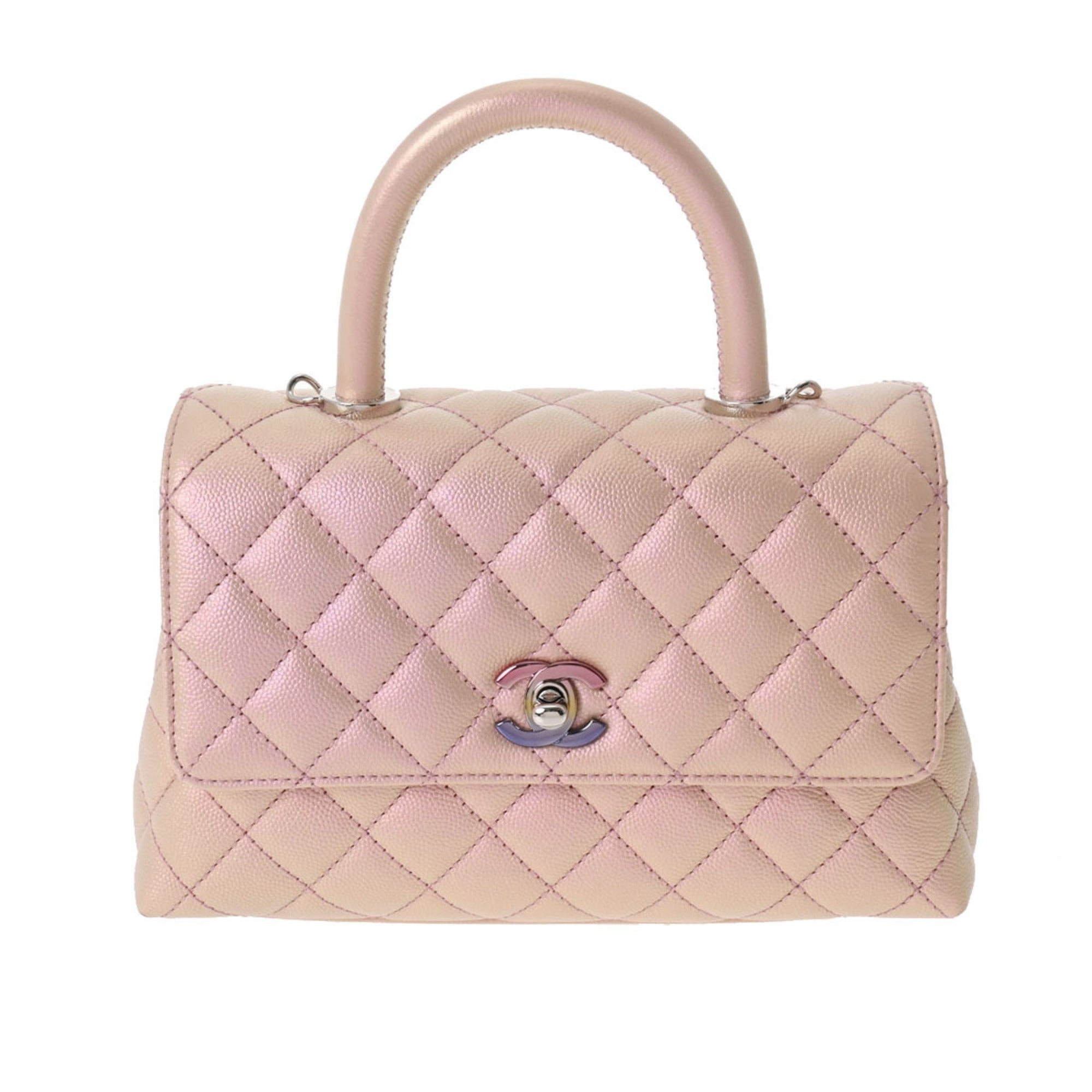 CHANEL Matelasse XS Metallic Pink Gradient Metal Fittings Women's Caviar Skin Bag