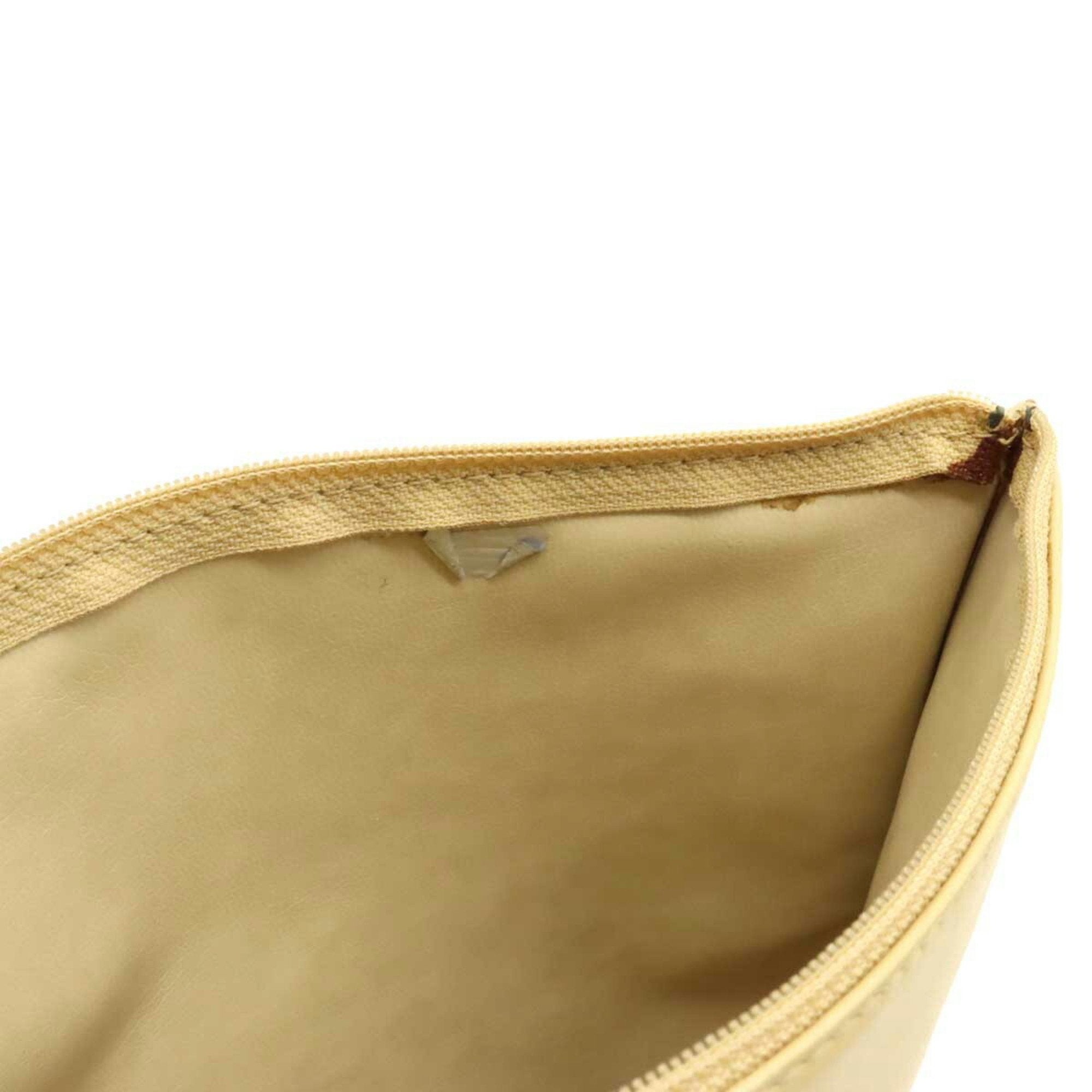 CHANEL Tote Bag Shoulder Chain Basket Straw Leather Beige Natural
