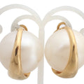 CHANEL Earrings Coco Mark Metal/Fake Pearl Gold x White Women's