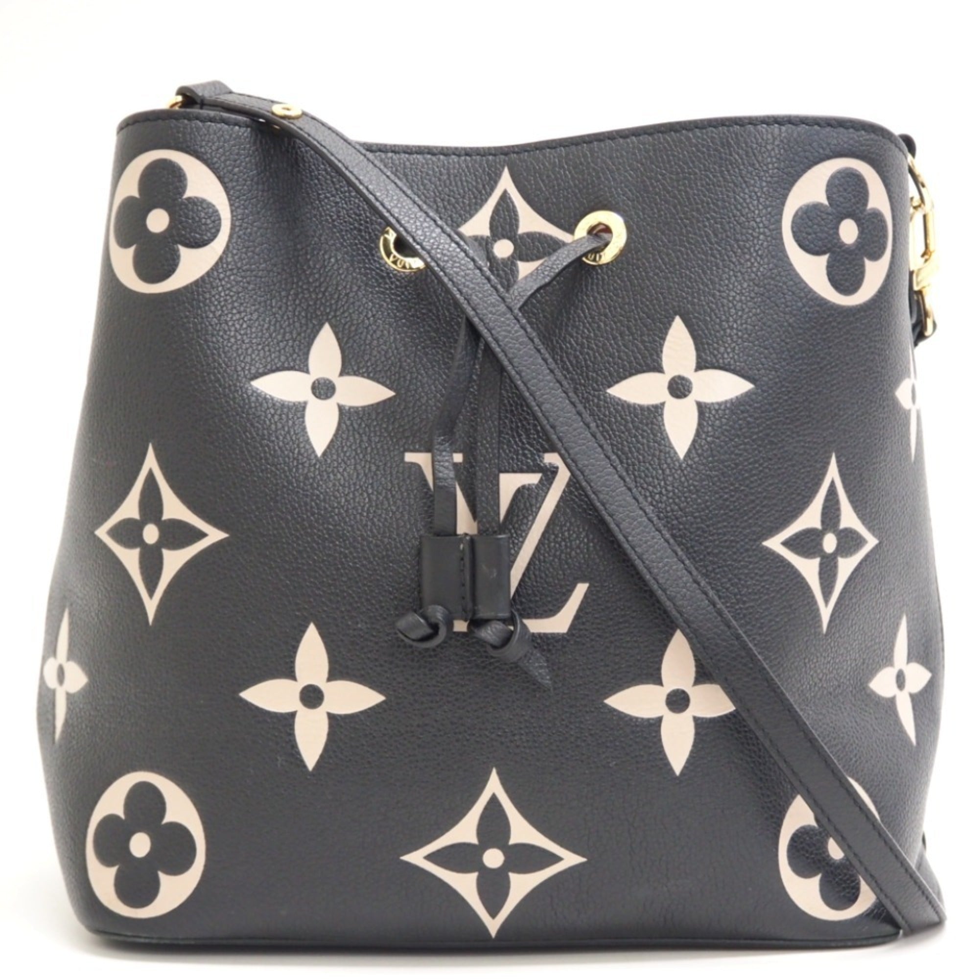 LOUIS VUITTON M45497 Neonoe MM Monogram Empreinte Shoulder Bag Black Ladies