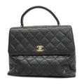 CHANEL  Matelasse Handbag Women's Caviar Leather Black