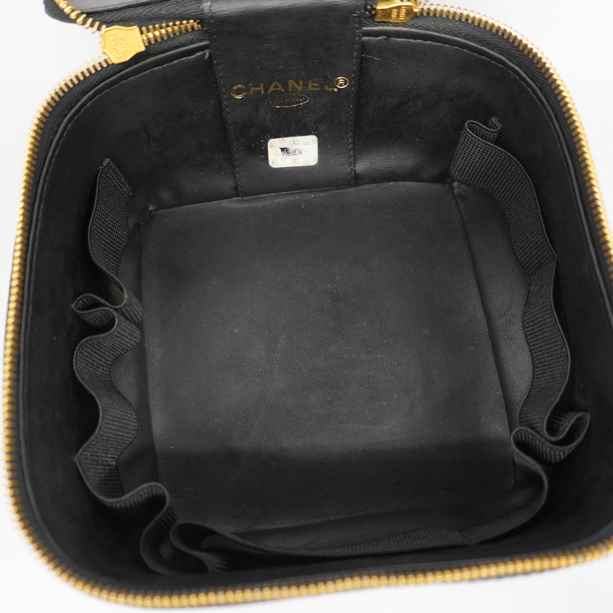 CHANEL  Vanity Bag Women's Caviar Leather Vanity Bag Black