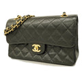 CHANELAuth  Big Matelasse W Flap W Chain Women's Caviar Leather Shoulder Bag
