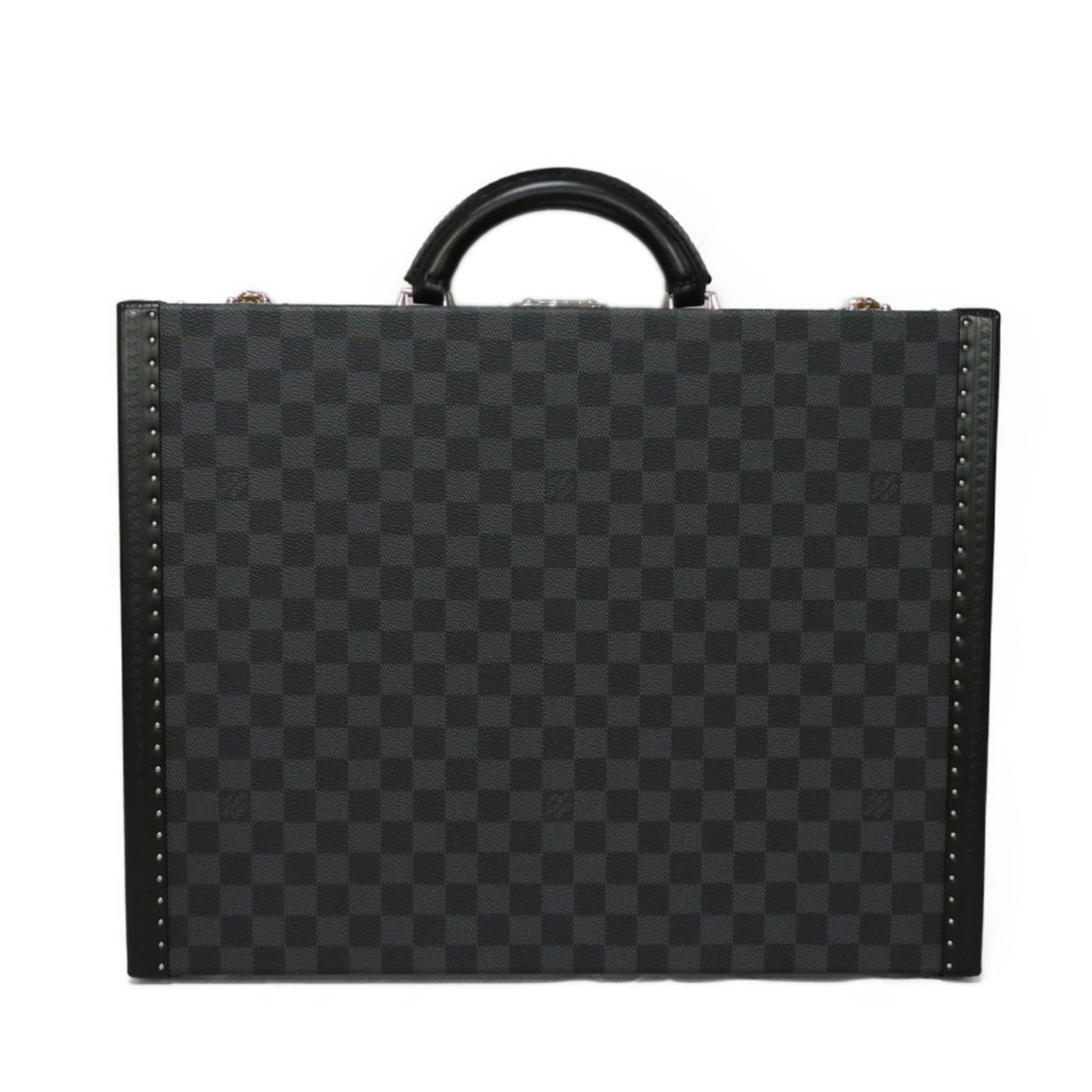 LOUIS VUITTON Trunk President Logo Black Attache Case Damier Graphite Noir N48190 Men's Bag