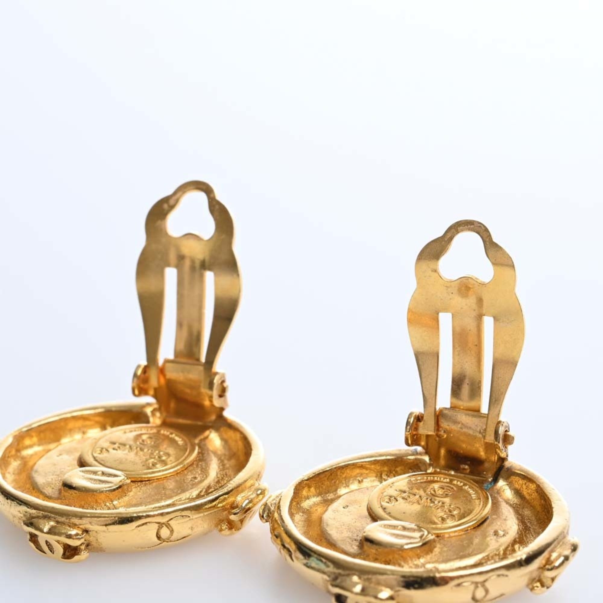 CHANEL Cocomark earrings gold ladies