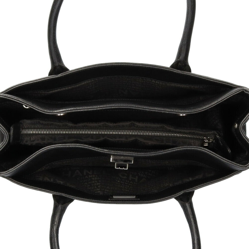 CHANEL executive tote bag calf black ladies