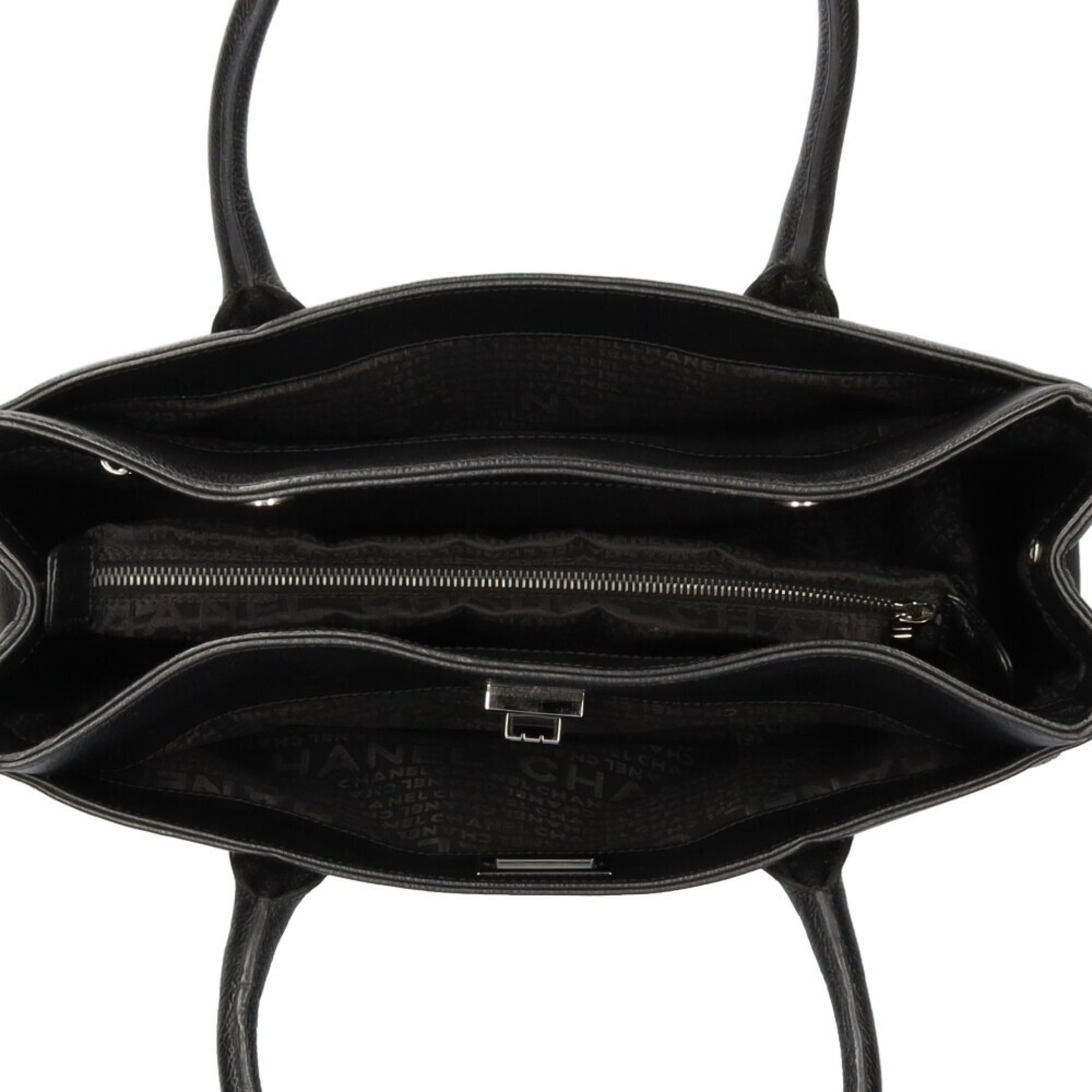 CHANEL executive tote bag calf black ladies