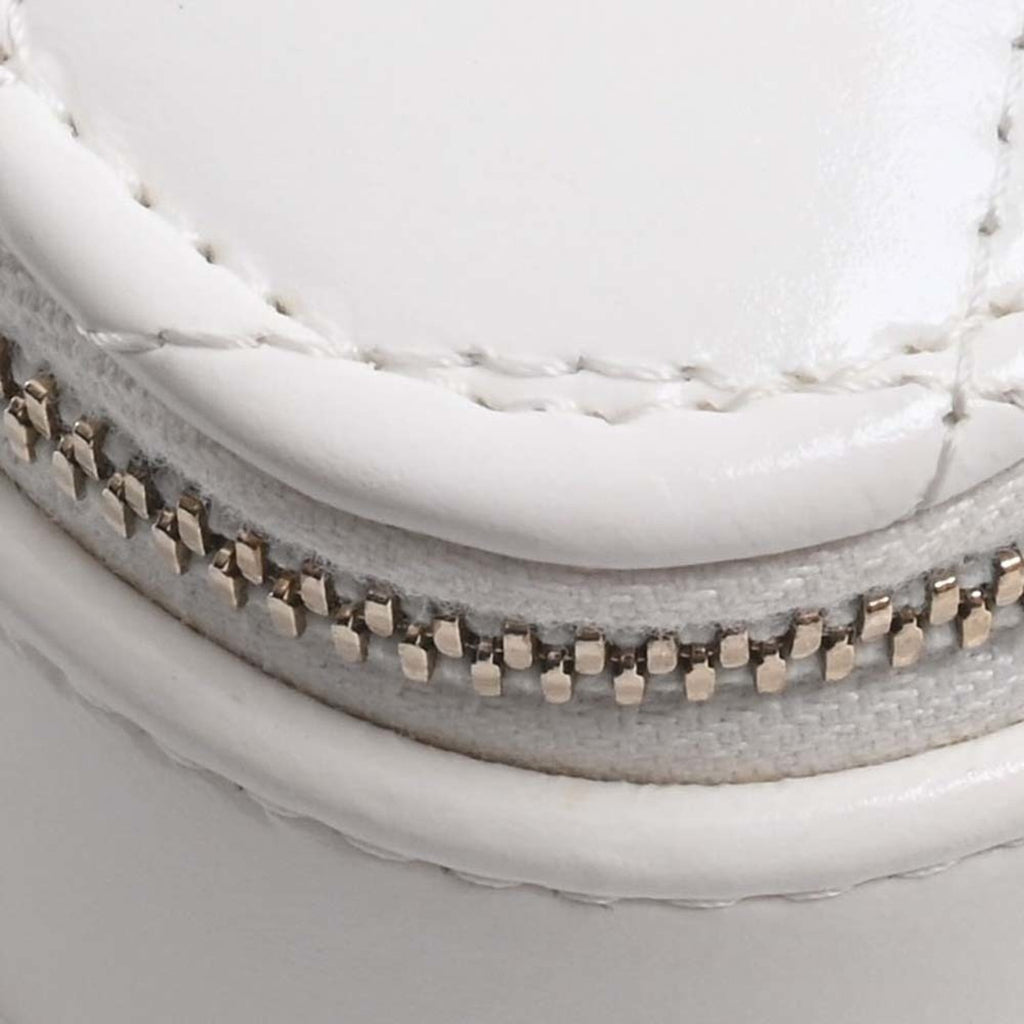 CHANEL Leather Matelasse Coco Mark Chain Shoulder Bag Vanity White Ladies