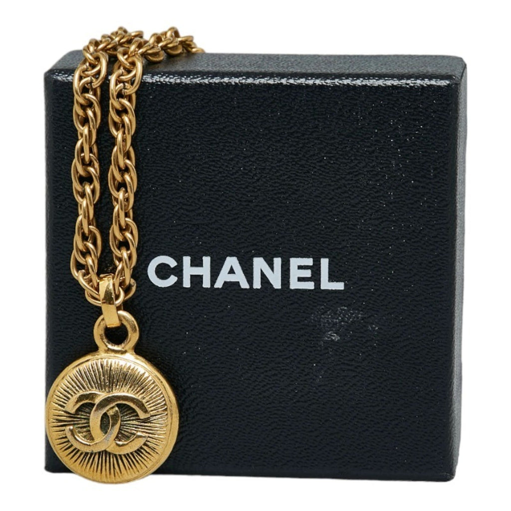 CHANEL Cocomark Necklace Gold Plated Women's