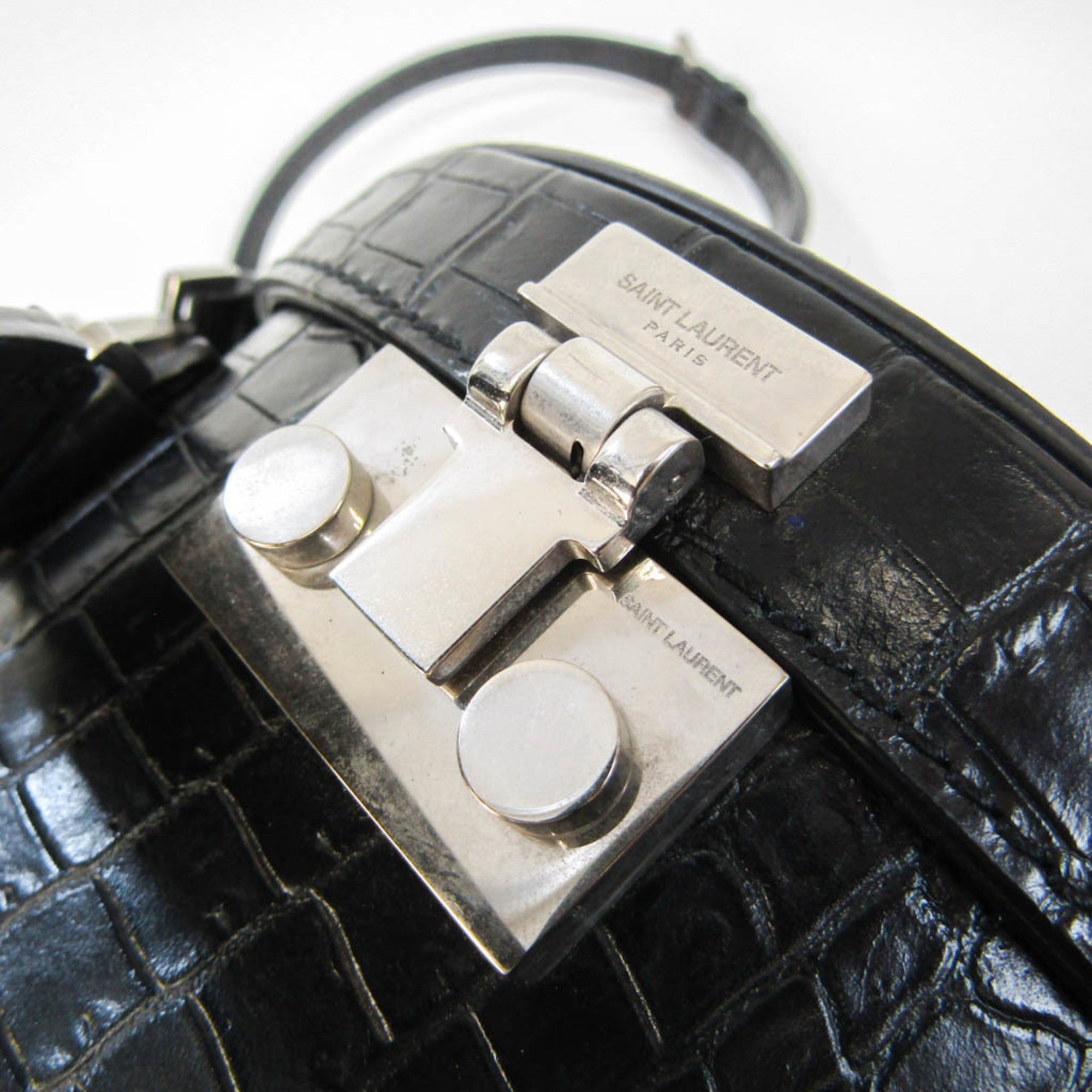 SAINT LAURENT Mika Box 516858 Women's Leather Shoulder Bag Black