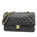 CHANEL  Matelasse W Flap W Chain Women's Leather Shoulder Bag Black